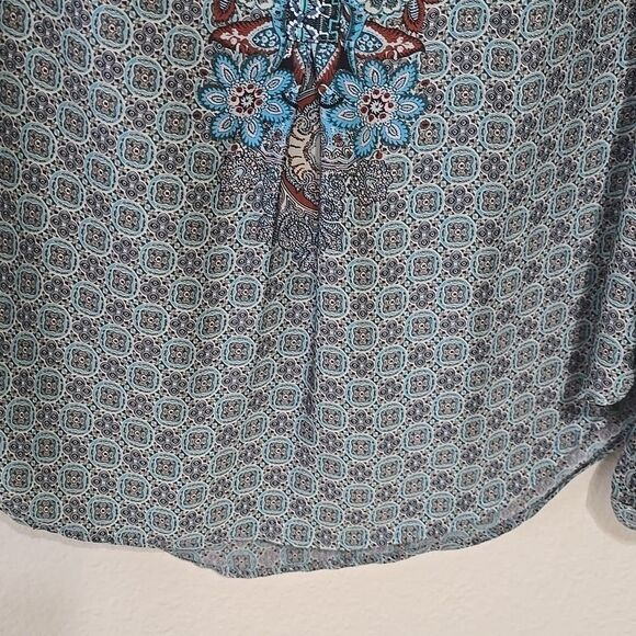 Carmen Marc Valvo silky peasant blouse M - Picture 4 of 6